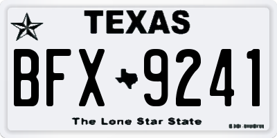 TX license plate BFX9241