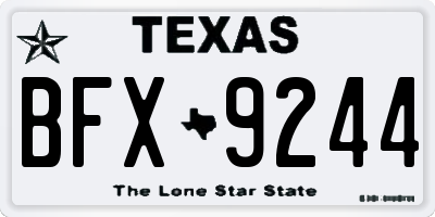 TX license plate BFX9244