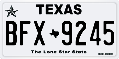 TX license plate BFX9245
