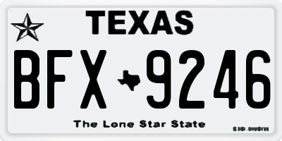 TX license plate BFX9246