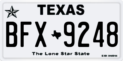TX license plate BFX9248