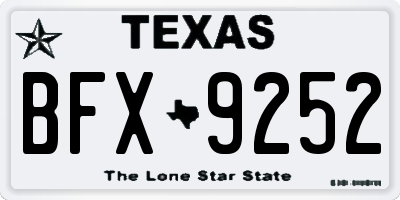 TX license plate BFX9252