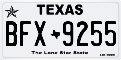 TX license plate BFX9255