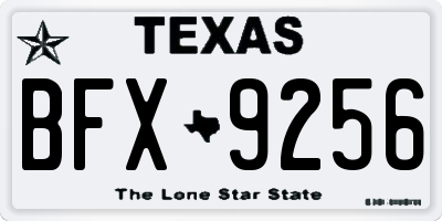 TX license plate BFX9256