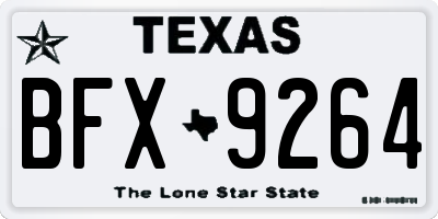 TX license plate BFX9264
