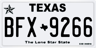 TX license plate BFX9266