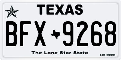 TX license plate BFX9268