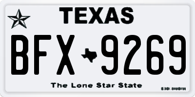 TX license plate BFX9269