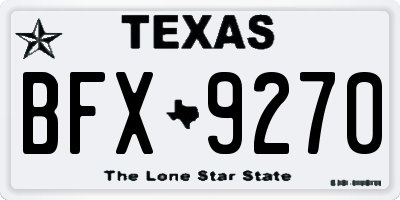 TX license plate BFX9270