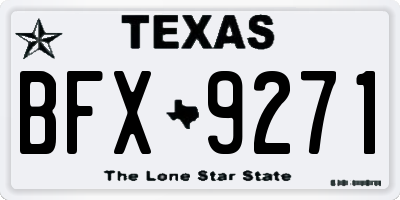TX license plate BFX9271