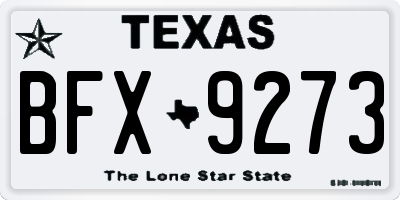 TX license plate BFX9273