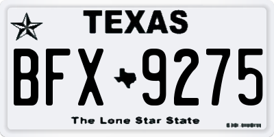 TX license plate BFX9275