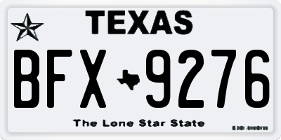 TX license plate BFX9276