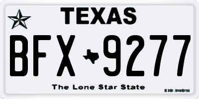 TX license plate BFX9277