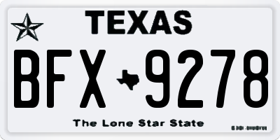 TX license plate BFX9278