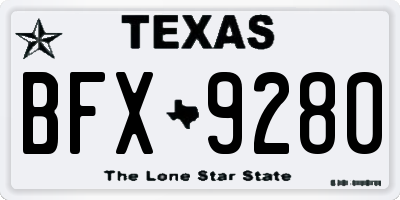 TX license plate BFX9280