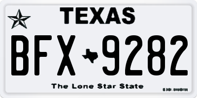 TX license plate BFX9282