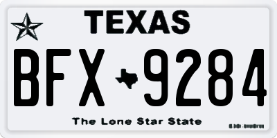 TX license plate BFX9284