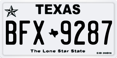 TX license plate BFX9287