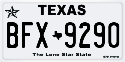 TX license plate BFX9290