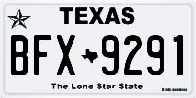 TX license plate BFX9291