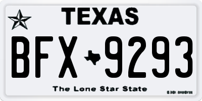 TX license plate BFX9293