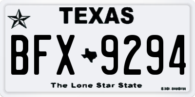 TX license plate BFX9294