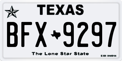 TX license plate BFX9297