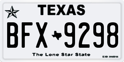 TX license plate BFX9298