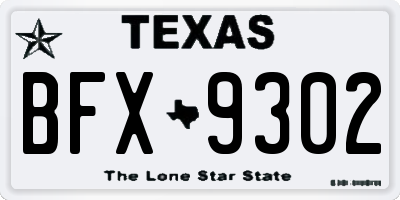 TX license plate BFX9302