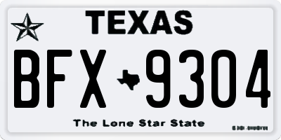 TX license plate BFX9304