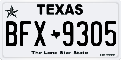 TX license plate BFX9305