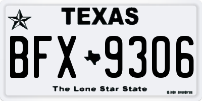 TX license plate BFX9306
