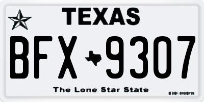 TX license plate BFX9307