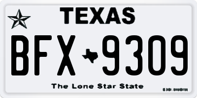TX license plate BFX9309