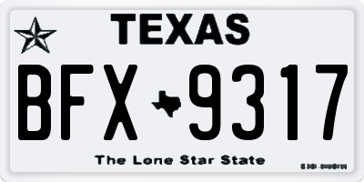 TX license plate BFX9317