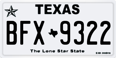 TX license plate BFX9322