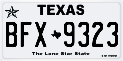 TX license plate BFX9323