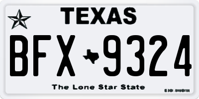 TX license plate BFX9324