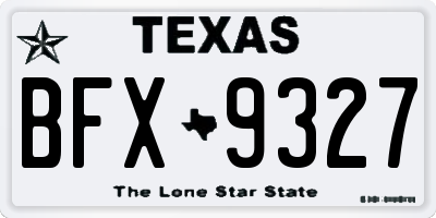 TX license plate BFX9327