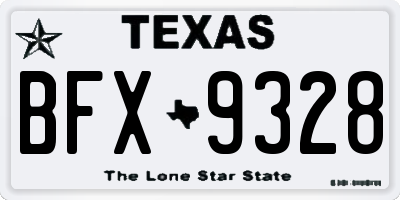 TX license plate BFX9328
