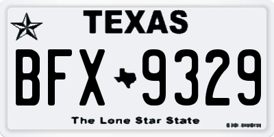 TX license plate BFX9329