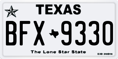 TX license plate BFX9330