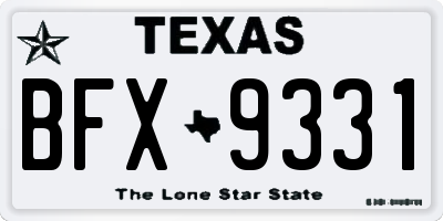 TX license plate BFX9331