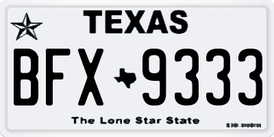 TX license plate BFX9333