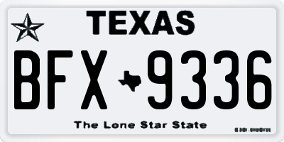 TX license plate BFX9336