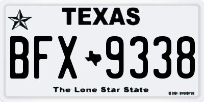TX license plate BFX9338