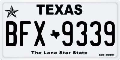 TX license plate BFX9339