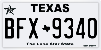 TX license plate BFX9340