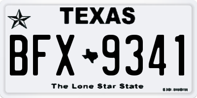 TX license plate BFX9341